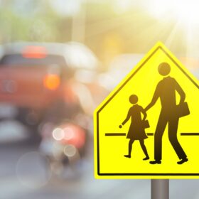 Pentagonal Road Sign