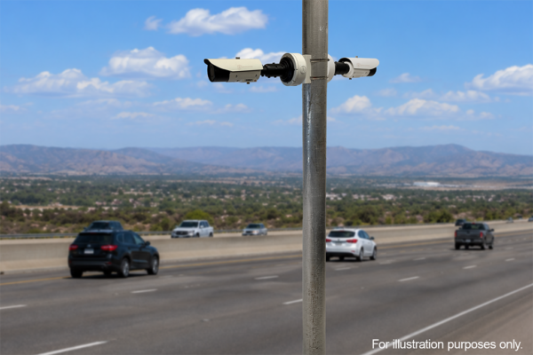 Image of a GovComm Bullet camera on a highway